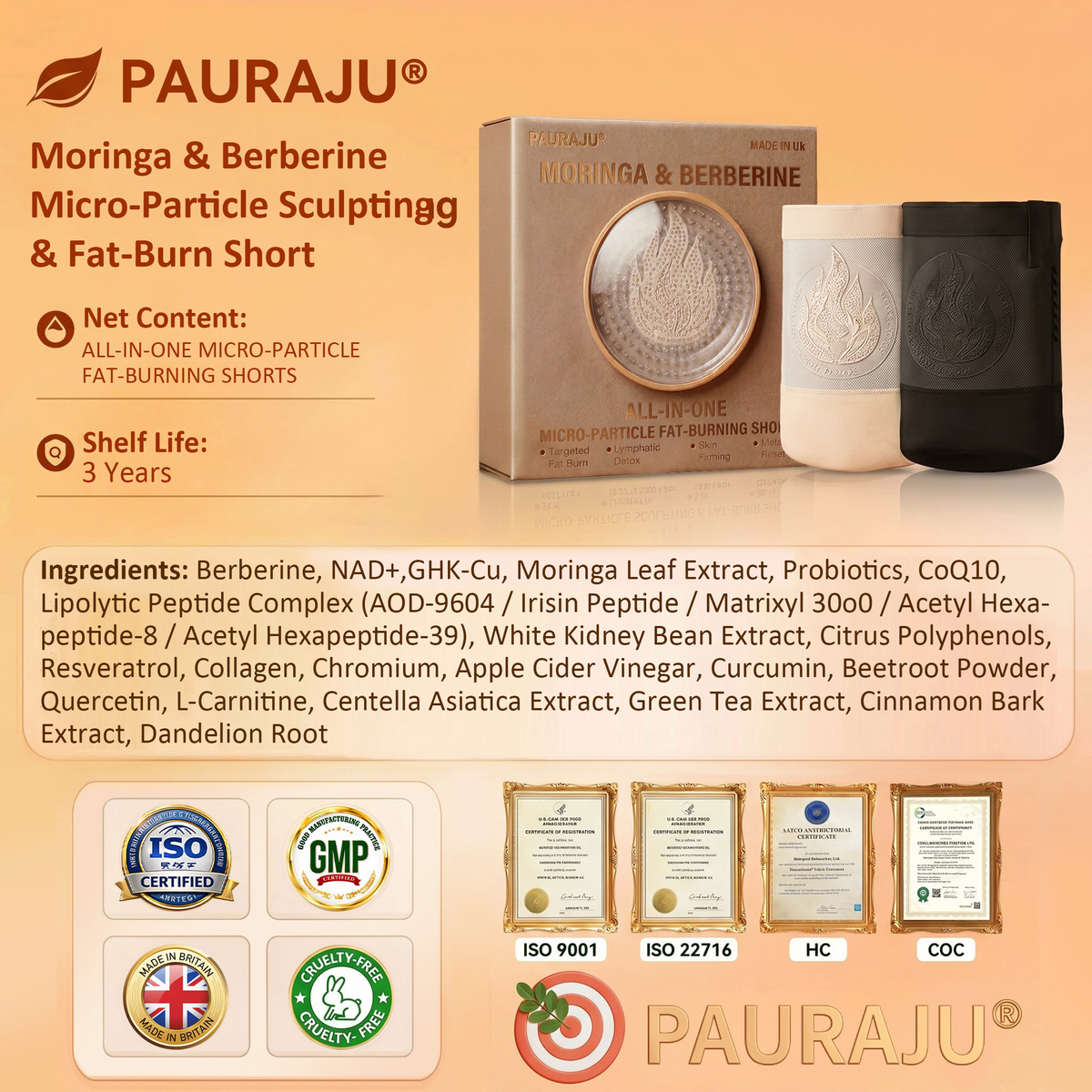 🧧✨PAURAJU® 30-Min All-in-One Micro-Particle Fat-Burning Shorts✅Ignites deep microcirculation to melt fat, flush toxins, and reverse metabolic aging.