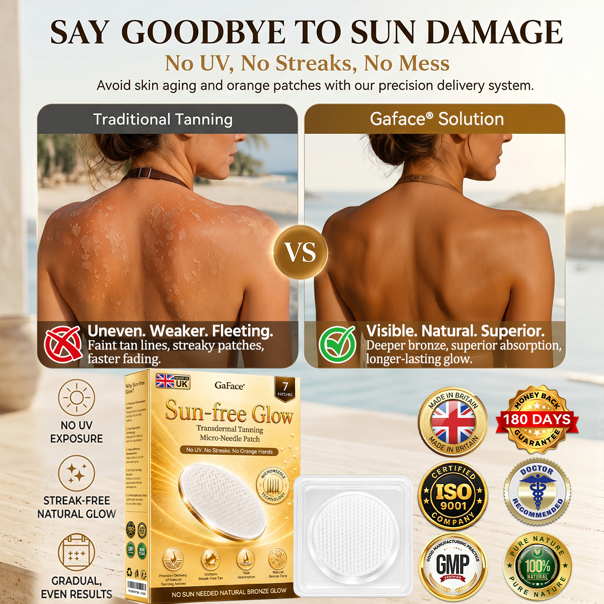 𝗚𝗮𝗳𝗮𝗰𝗲®☀️ 💎Sunless Natural Glow Transdermal Tanning Micro-Needle Patch