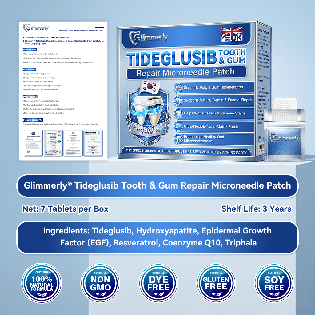 🦷𝐆𝐥𝐢𝐦𝐦𝐞𝐫𝐥𝐲® 🎟️𝐓𝐢𝐝𝐞𝐠𝐥𝐮𝐬𝐢𝐛 𝐓𝐨𝐨𝐭𝐡 & 𝐆𝐮𝐦 𝐑𝐞𝐩𝐚𝐢𝐫 𝐌𝐢𝐜𝐫𝐨𝐧𝐞𝐞𝐝𝐥𝐞 𝐏𝐚𝐭𝐜𝐡  | 𝐀𝐝𝐯𝐚𝐧𝐜𝐞𝐝 𝐒𝐭𝐞𝐦-𝐂𝐞𝐥𝐥 𝐀𝐜𝐭𝐢𝐯𝐚𝐭𝐢𝐨𝐧 𝐓𝐞𝐞𝐭𝐡 𝐒𝐭𝐫𝐢𝐩𝐬(🦷𝐑𝐞𝐛𝐮𝐢𝐥𝐝 𝐄𝐧𝐚𝐦𝐞𝐥 & 𝐃𝐞𝐧𝐭𝐢𝐧 • 𝐒𝐭𝐫𝐞𝐧𝐠𝐭𝐡𝐞𝐧 𝐆𝐮𝐦𝐬 • 𝐄𝐫𝐚𝐝𝐢𝐜𝐚𝐭𝐞 𝐓𝐚𝐫𝐭𝐚𝐫 & 𝐎𝐝𝐨𝐫 • 𝐒𝐭𝐨𝐩 𝐓𝐨𝐨𝐭𝐡 𝐒𝐞𝐧𝐬𝐢𝐭𝐢𝐯𝐢𝐭𝐲)