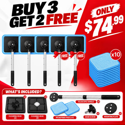 All-In-One Magnetic Window Cleaner🔥 — Dual-Sided Cleaning, Washable Pads for Home & Car | One Kit, Cleaner Glass, Less Effort 💎