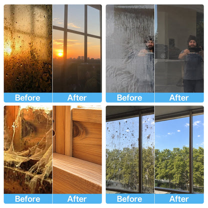 All-In-One Magnetic Window Cleaner🔥 — Dual-Sided Cleaning, Washable Pads for Home & Car | One Kit, Cleaner Glass, Less Effort 💎